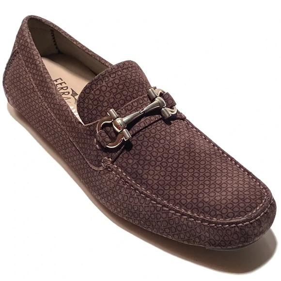 NIB Salvatore Ferragamo Gancini Bit Parigi Grey Loafers Drivers Moccasin 6.5 - Picture 1 of 9